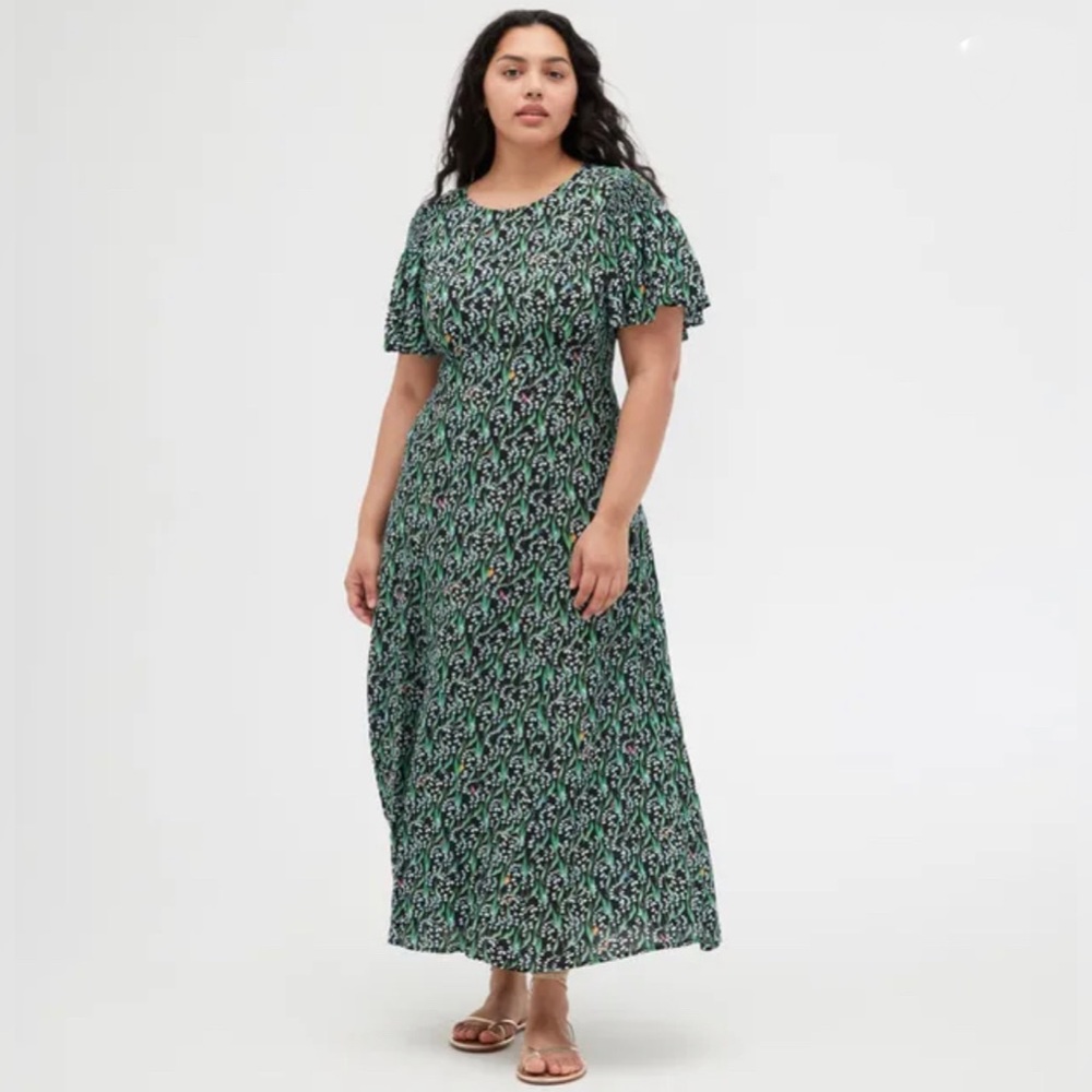 Hill House Floral Green Maxi Dress